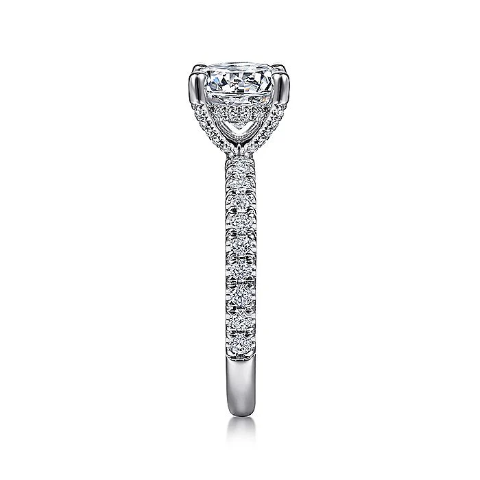 Gabriel & Co. 14 Karat White Gold Round Semi-Mount Engagement Ring - Image 4