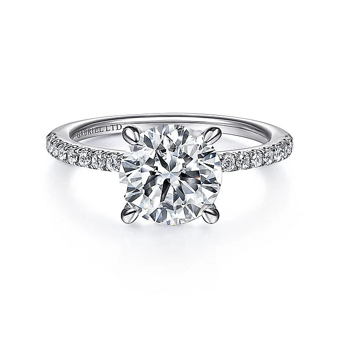Gabriel & Co. 14 Karat White Gold Round Semi-Mount Engagement Ring
