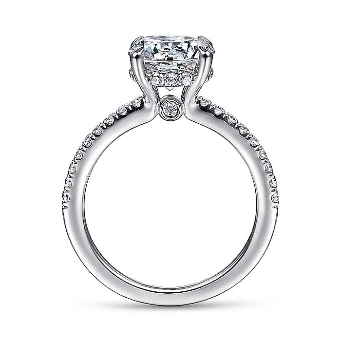Gabriel & Co. 14 Karat White Gold Round Semi-Mount Engagement Ring - Image 2