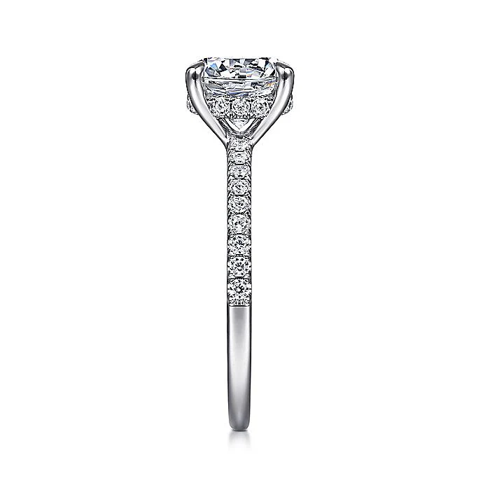 Gabriel & Co. 14 Karat White Gold Round Semi-Mount Engagement Ring - Image 4