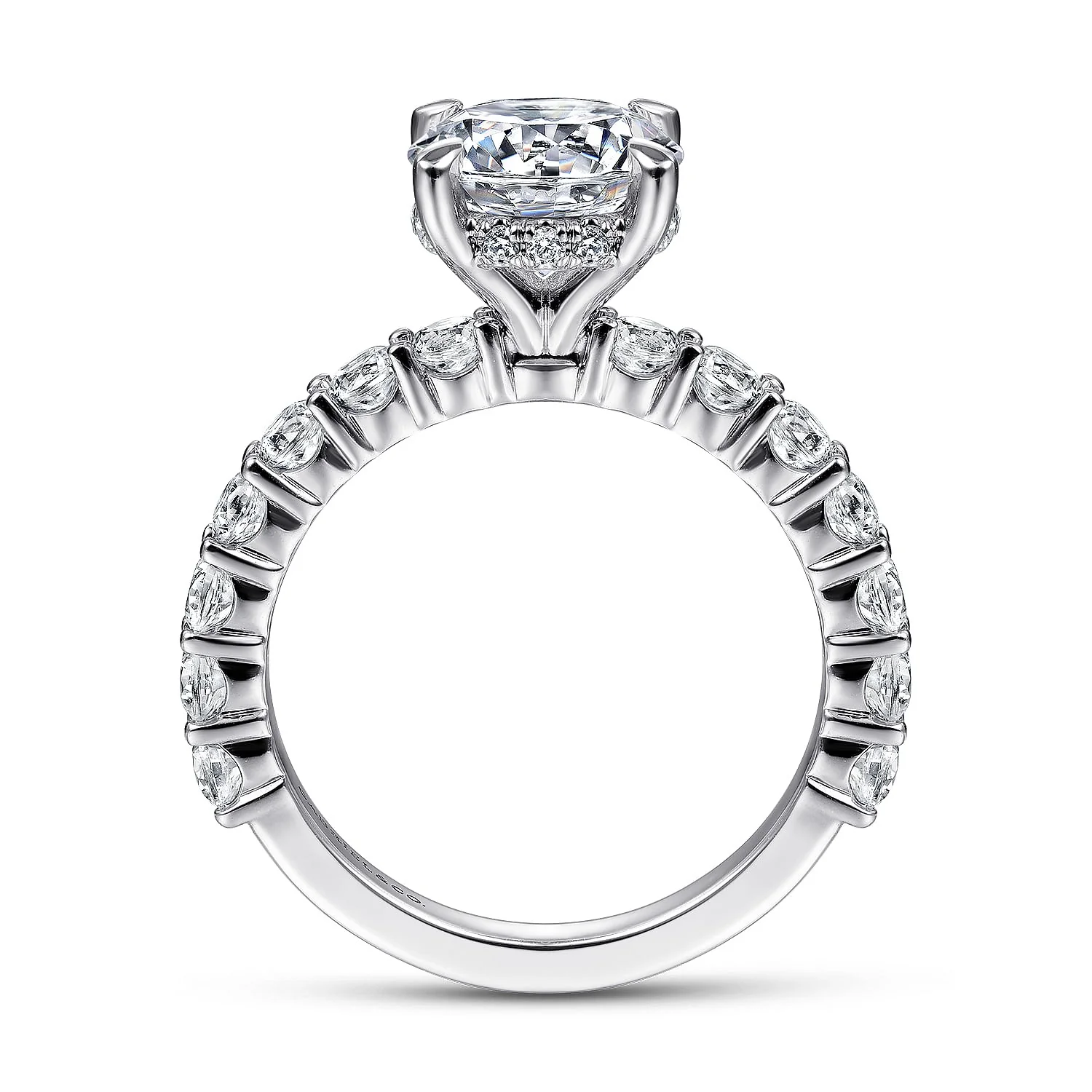 Gabriel & Co. 14 Karat White Gold Round Semi-Mount Engagement Ring - Image 2