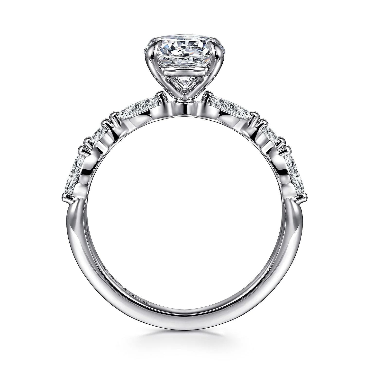 Gabriel & Co. 14 Karat White Gold Round Semi-Mount Engagement Ring - Image 2