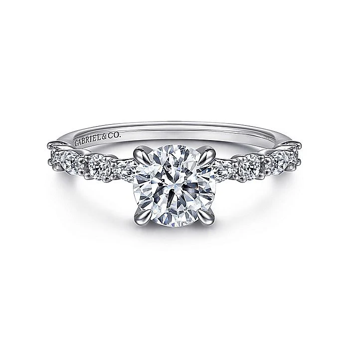 Gabriel & Co. 14 Karat White Gold Round Semi-Mount Engagement Ring