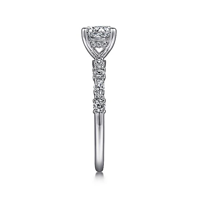 Gabriel & Co. 14 Karat White Gold Round Semi-Mount Engagement Ring - Image 4