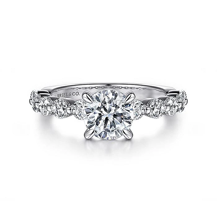 Gabriel & Co. 14 Karat White Gold Round Semi-Mount Engagement Ring