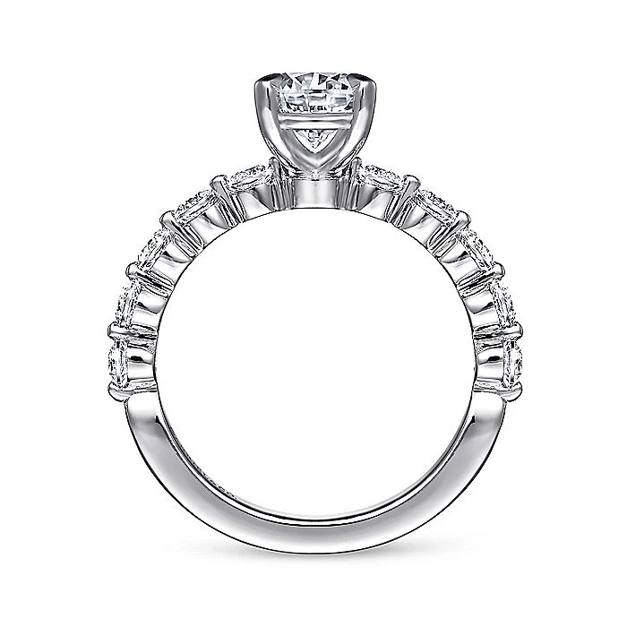 Gabriel & Co. 14 Karat White Gold Round Semi-Mount Engagement Ring - Image 2