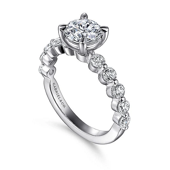Gabriel & Co. 14 Karat White Gold Round Semi-Mount Engagement Ring - Image 3