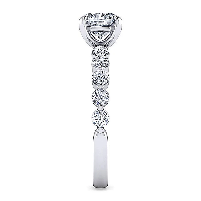 Gabriel & Co. 14 Karat White Gold Round Semi-Mount Engagement Ring - Image 4