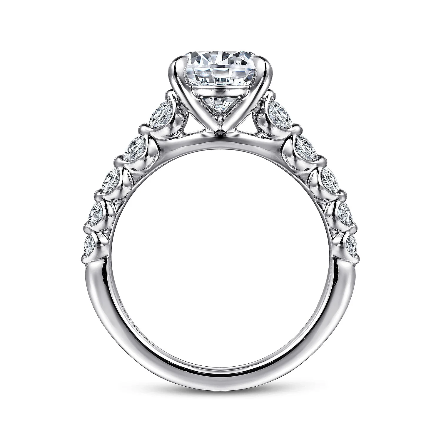 Gabriel & Co. 14 Karat White Gold Round Straight Semi-Mount Engagement Ring - Image 2