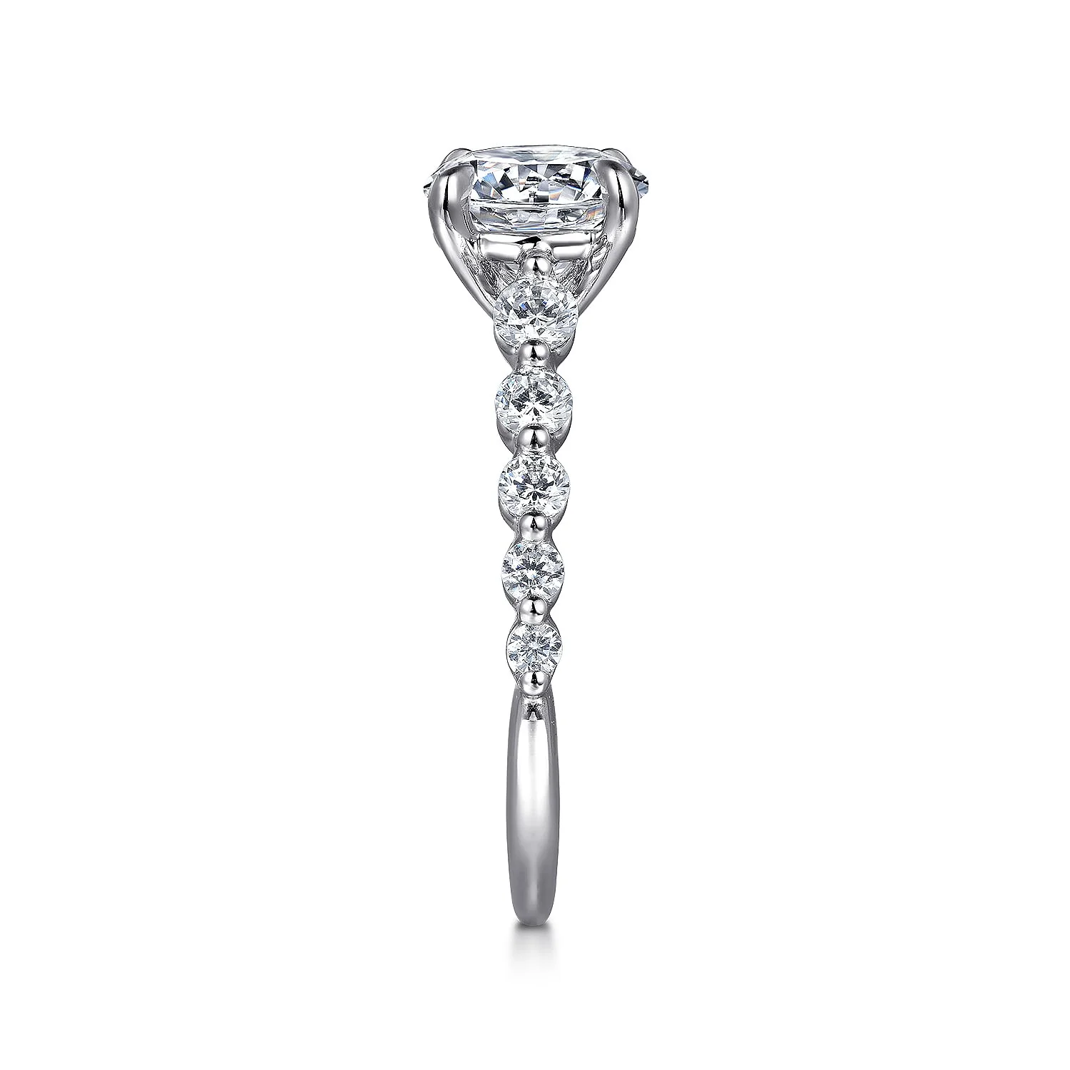 Gabriel & Co. 14 Karat White Gold Round Straight Semi-Mount Engagement Ring - Image 4