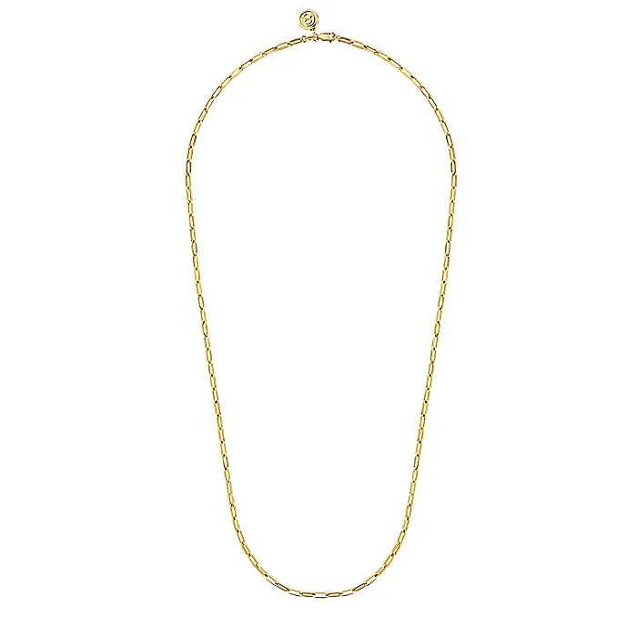 Gabriel & Co. 14 Karat Yellow Gold 24 Inch Hollow Paperclip Chain - Image 2