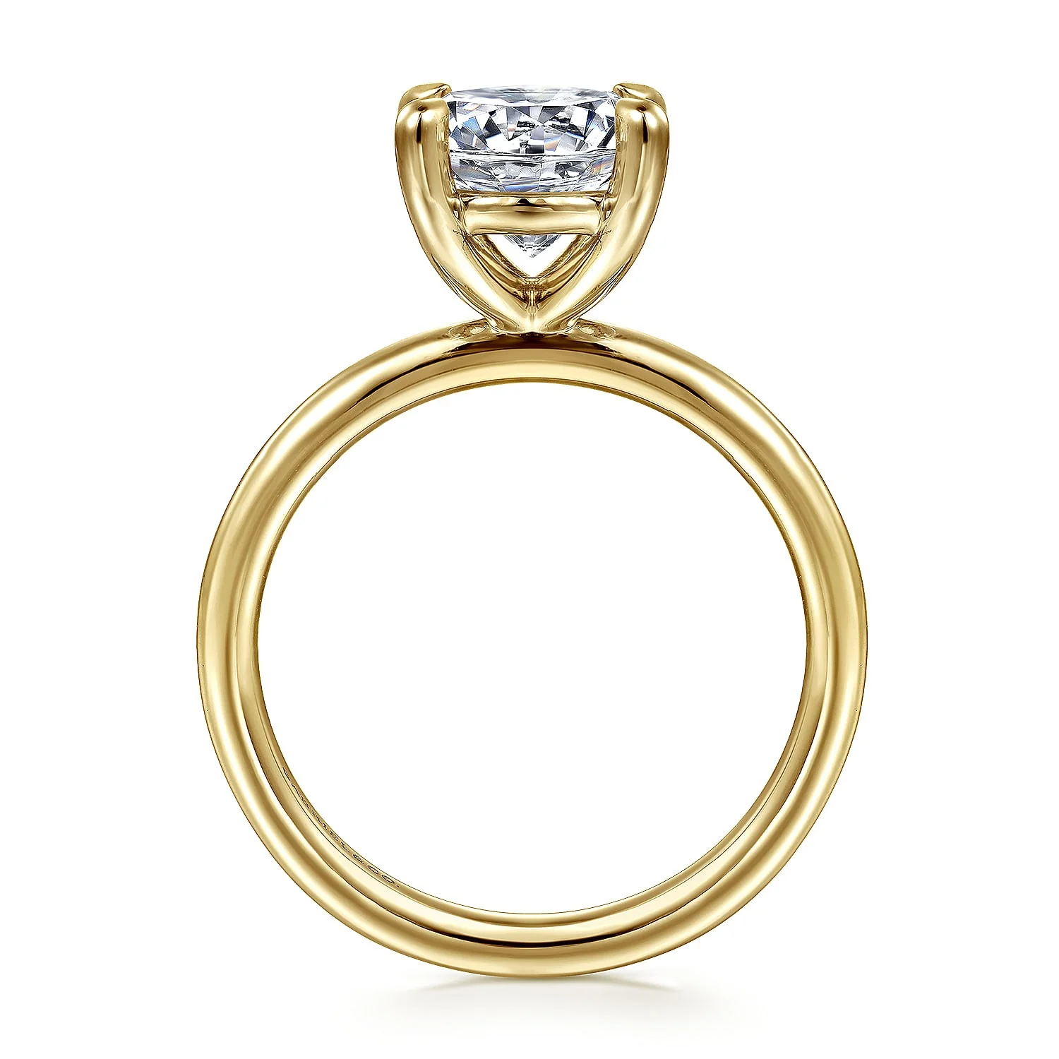 Gabriel & Co. 14 Karat Yellow Gold Classic Round Semi-Mount Solitaire Engagement Ring - Image 2
