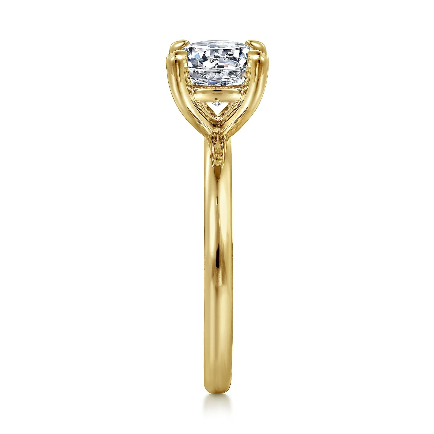 Gabriel & Co. 14 Karat Yellow Gold Classic Round Semi-Mount Solitaire Engagement Ring - Image 4