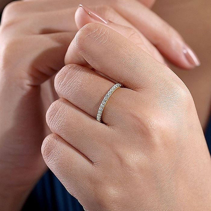 Gabriel & Co. 14 Karat Yellow Gold Diamond Stackable Ring - Image 4