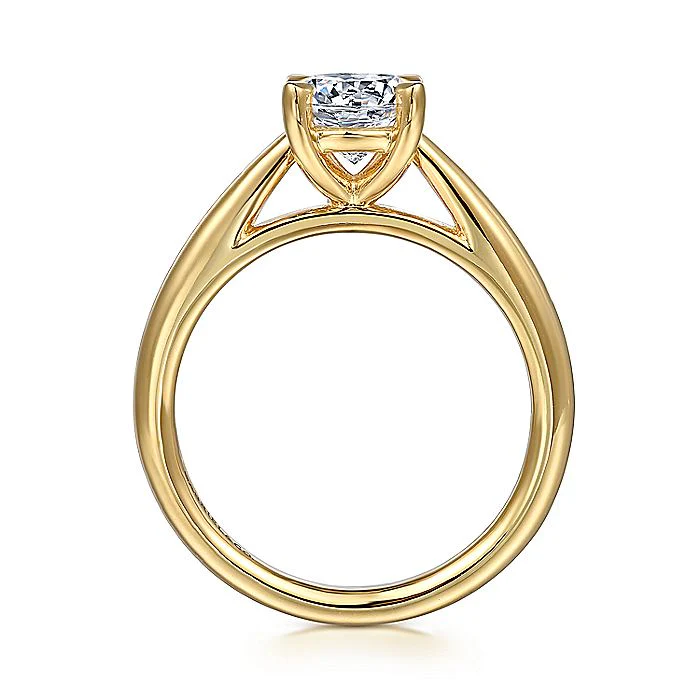 Gabriel & Co. 14 Karat Yellow Gold Round Solitaire Semi-Mount Engagement Ring - Image 2