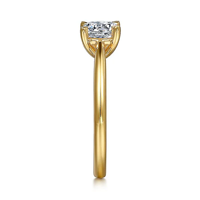 Gabriel & Co. 14 Karat Yellow Gold Round Solitaire Semi-Mount Engagement Ring - Image 4