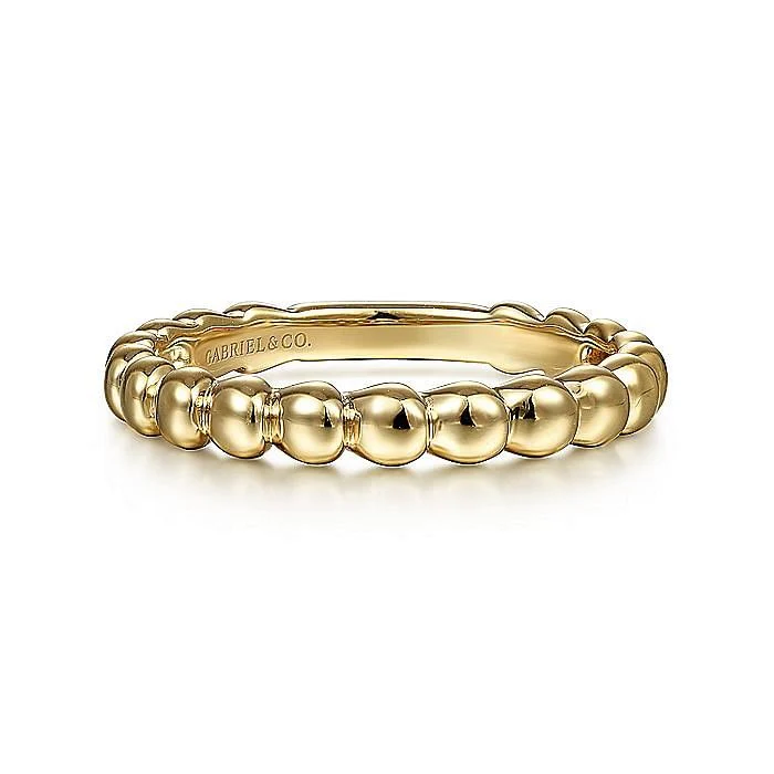 Gabriel & Co. 14 Karat Yellow Gold Round Station Stackable Ring