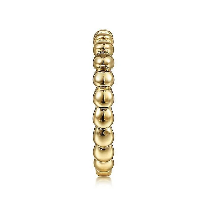Gabriel & Co. 14 Karat Yellow Gold Round Station Stackable Ring - Image 4