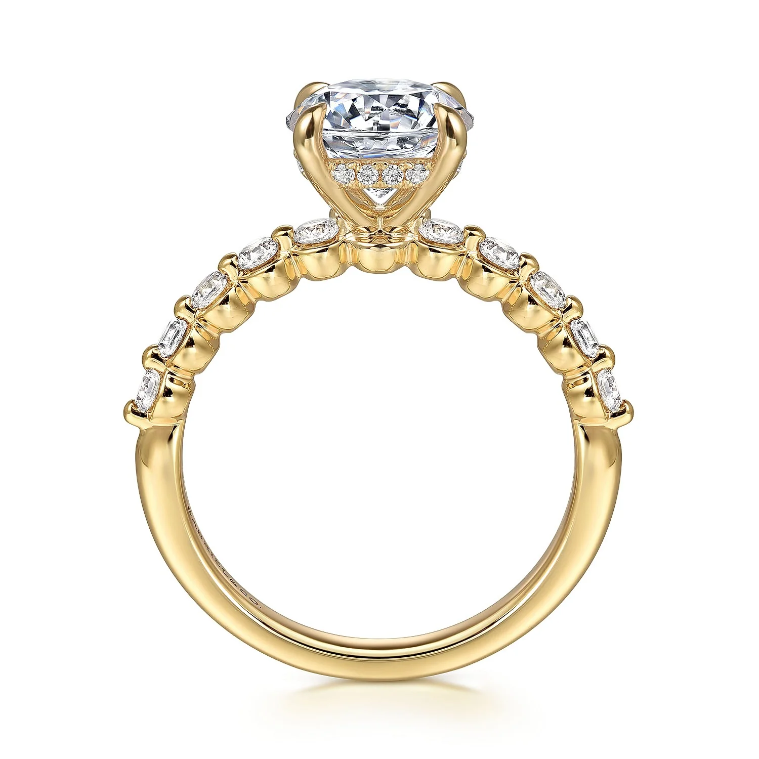 Gabriel & Co. 14 Karat Yellow Gold Round Straight Diamond Semi-Mount Engagement Ring - Image 2