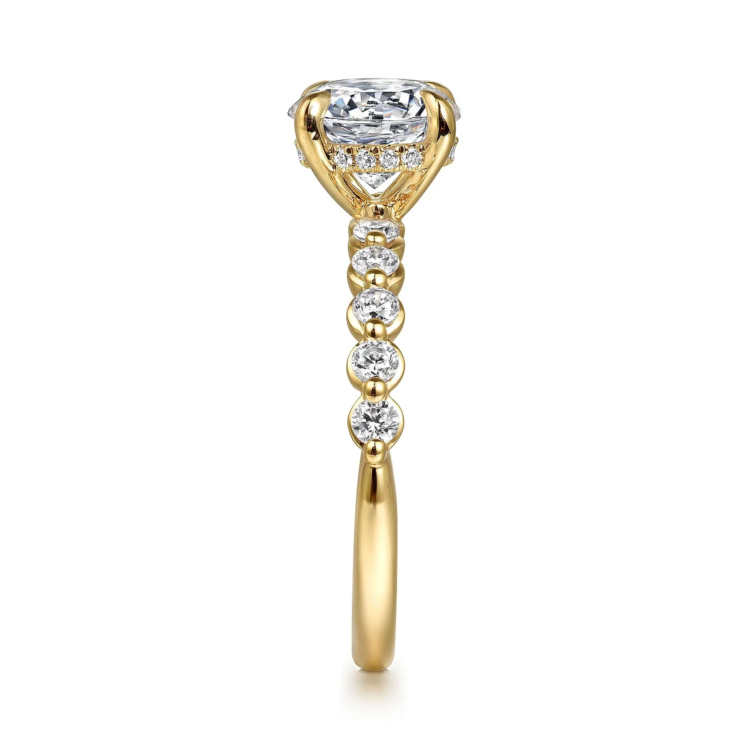 Gabriel & Co. 14 Karat Yellow Gold Round Straight Diamond Semi-Mount Engagement Ring - Image 4