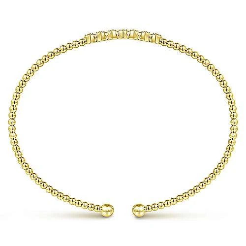 Gabriel & Co Bujukan Bead Cuff Bracelet with Cluster Diamond Stations - Image 3