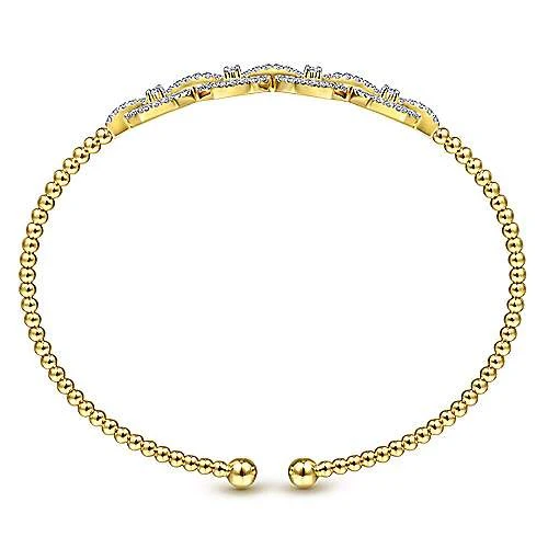 Gabriel & Co Bujukan Beaded Cuff with Diamond Pave Links - Image 3
