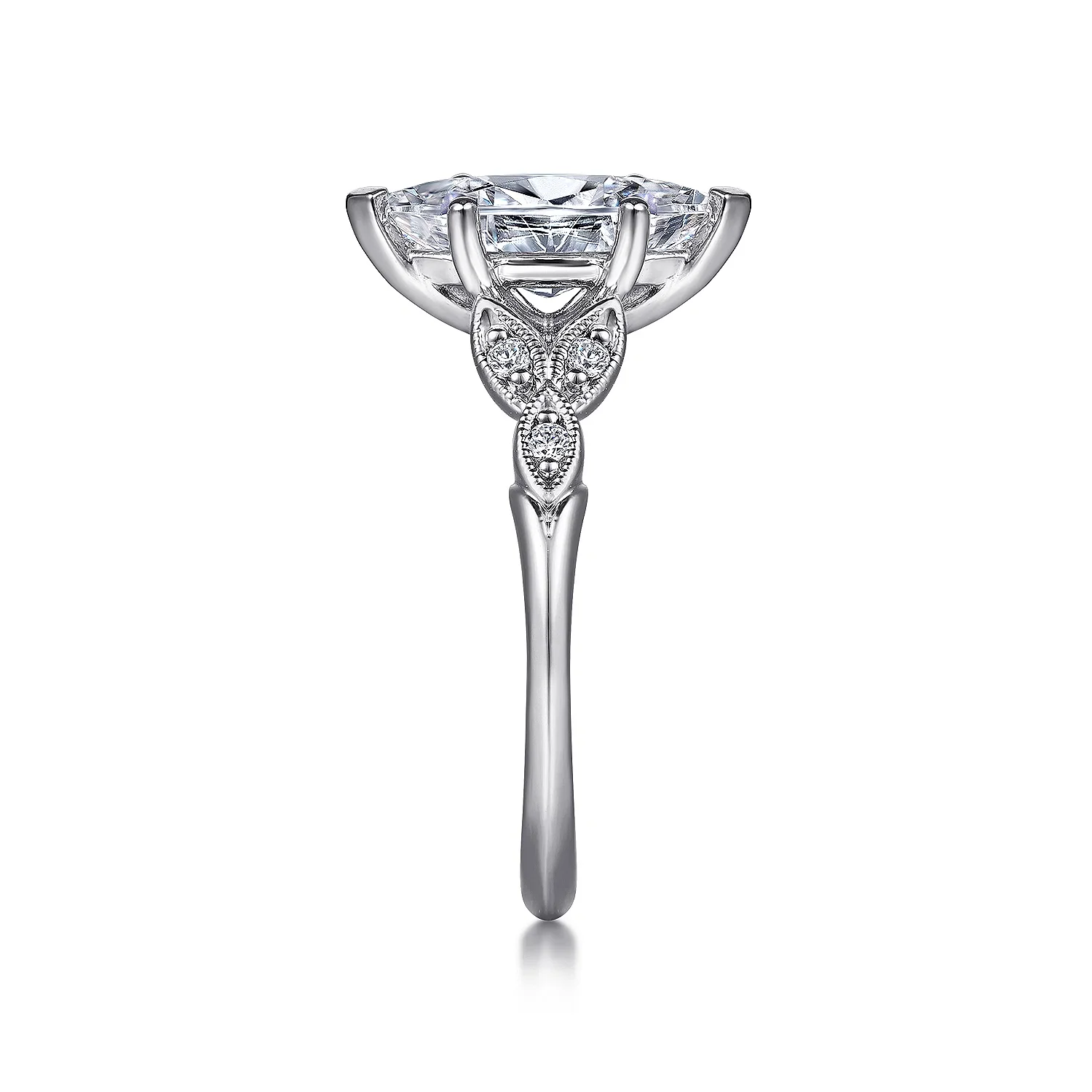 Gabriel & Co. - Celia - 14K White Gold Marquise Shape Diamond Engagement Ring - Image 4