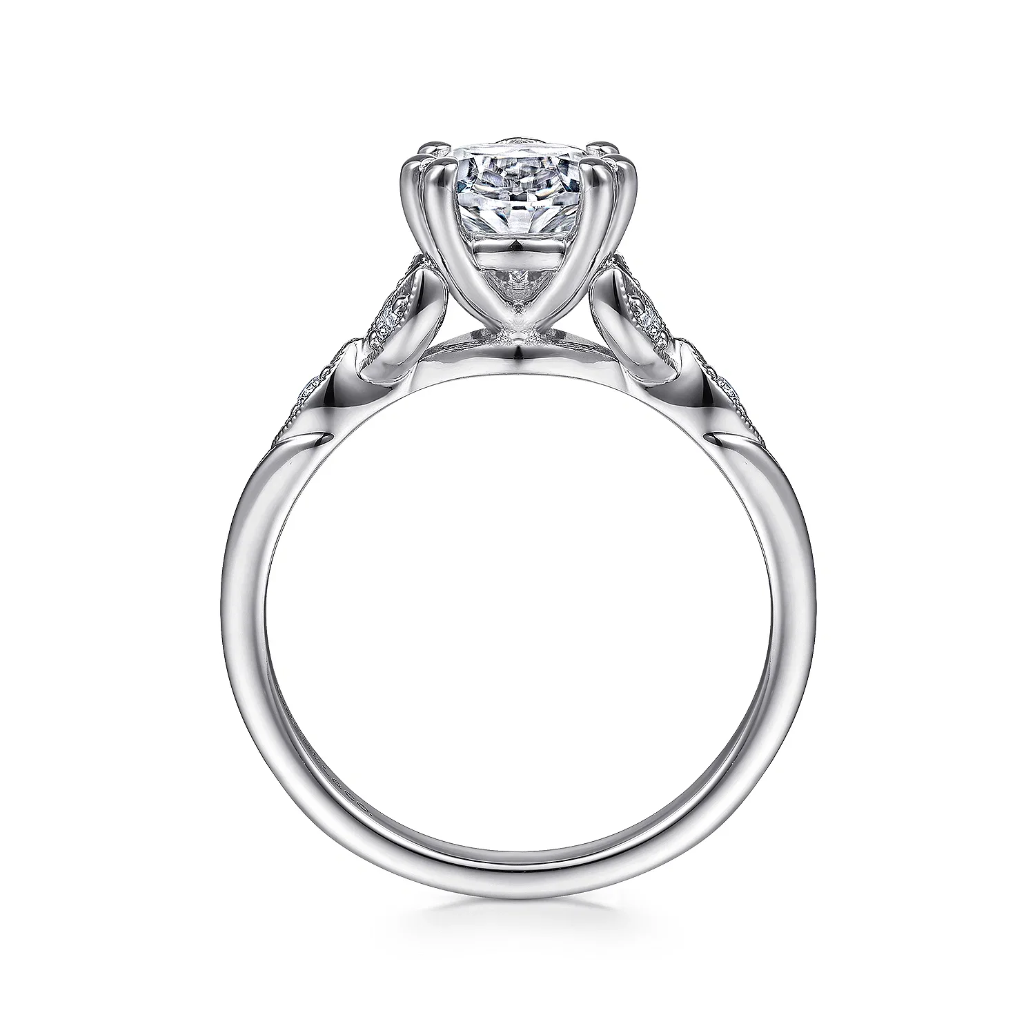Gabriel & Co. - Celia - 14K White Gold Pear Shape Diamond Engagement Ring - Image 2