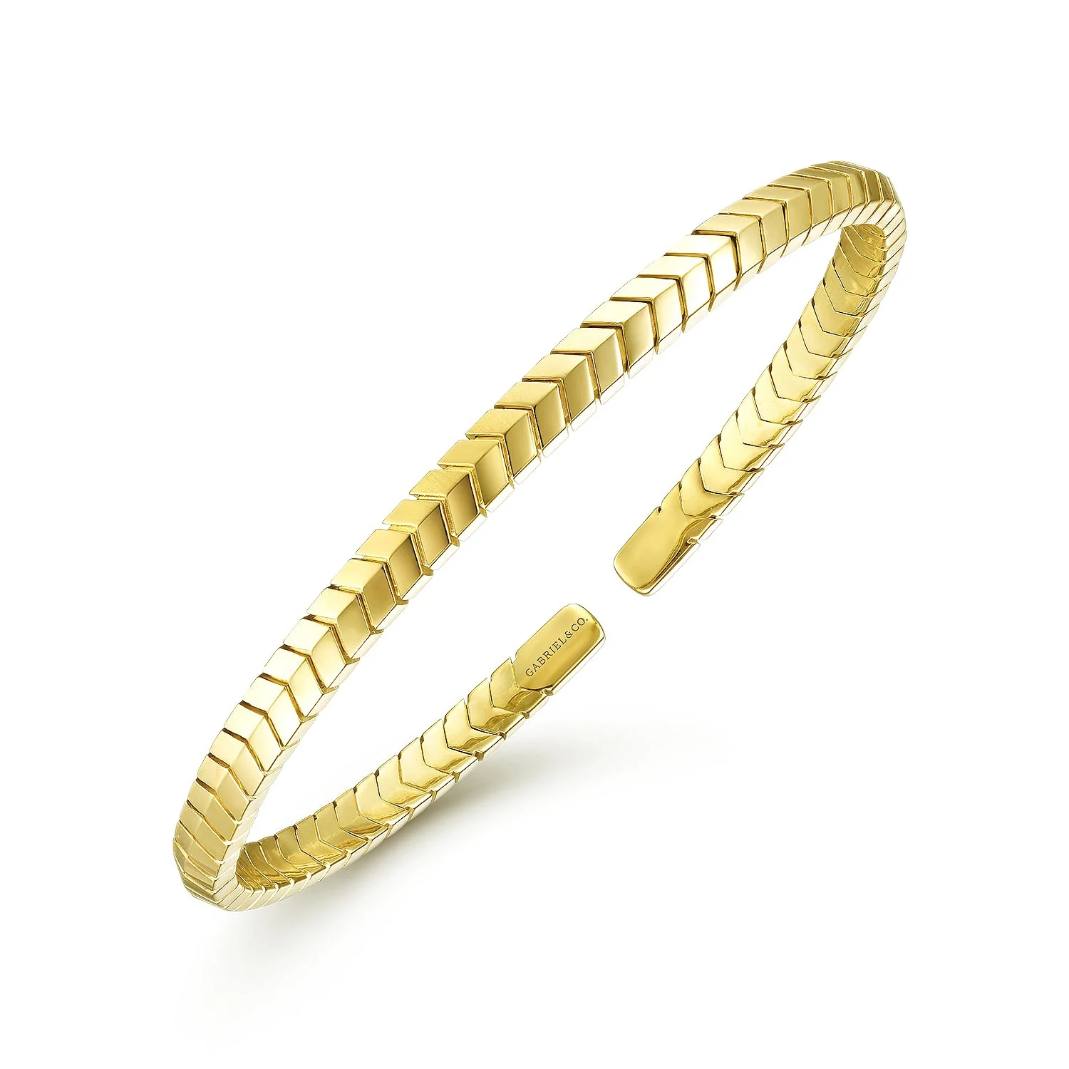 Gabriel & Co. Chevron Yellow Gold Bracelet - Image 2