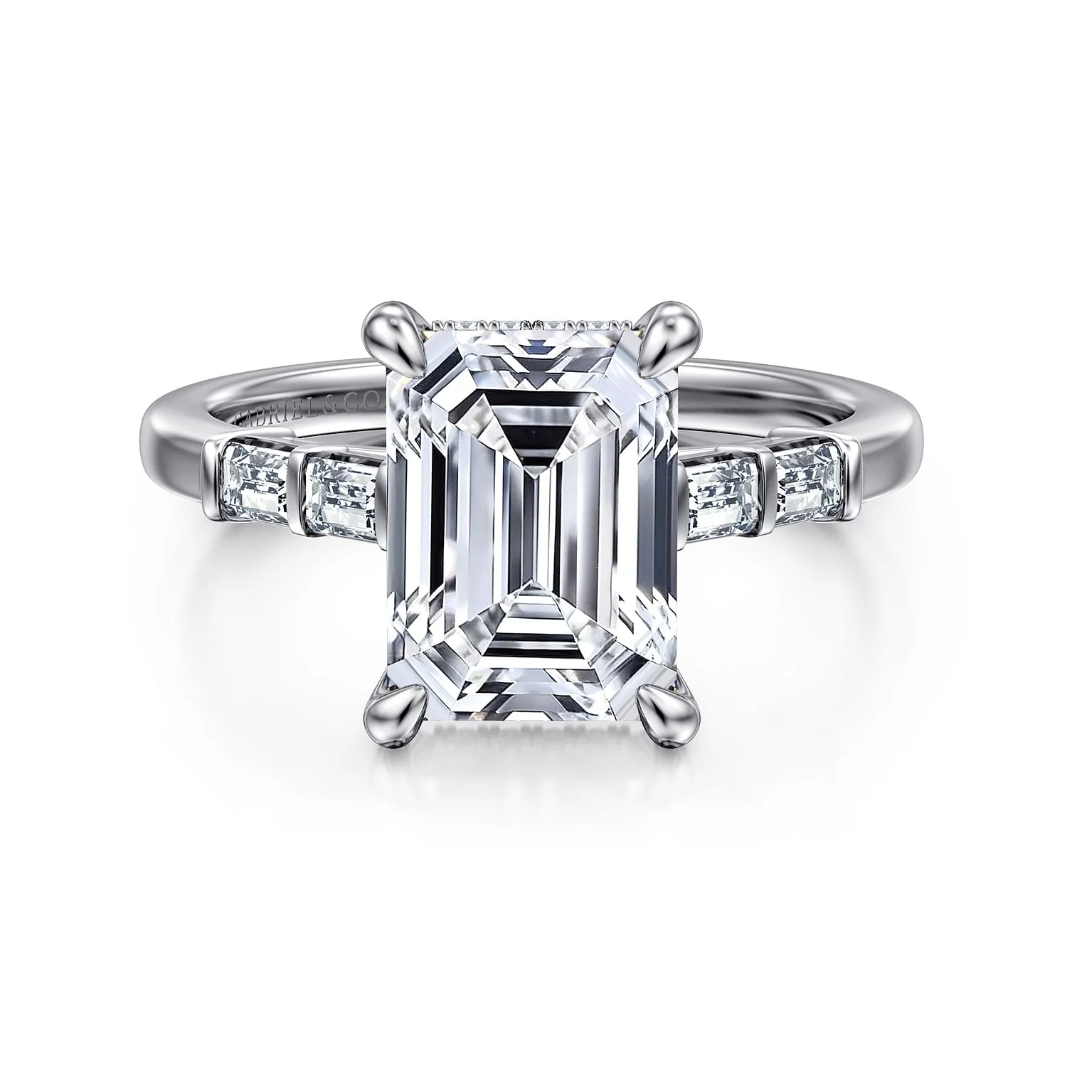 Gabriel & Co. Emerald Cut Semi-Mount Engagement Ring