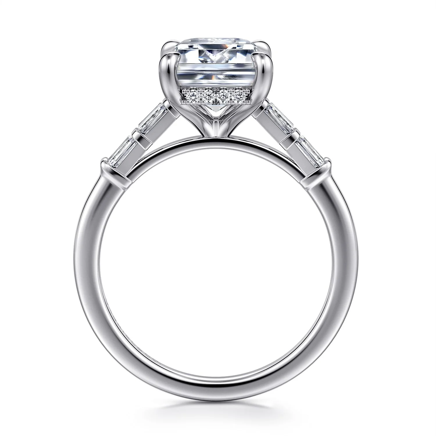 Gabriel & Co. Emerald Cut Semi-Mount Engagement Ring - Image 2