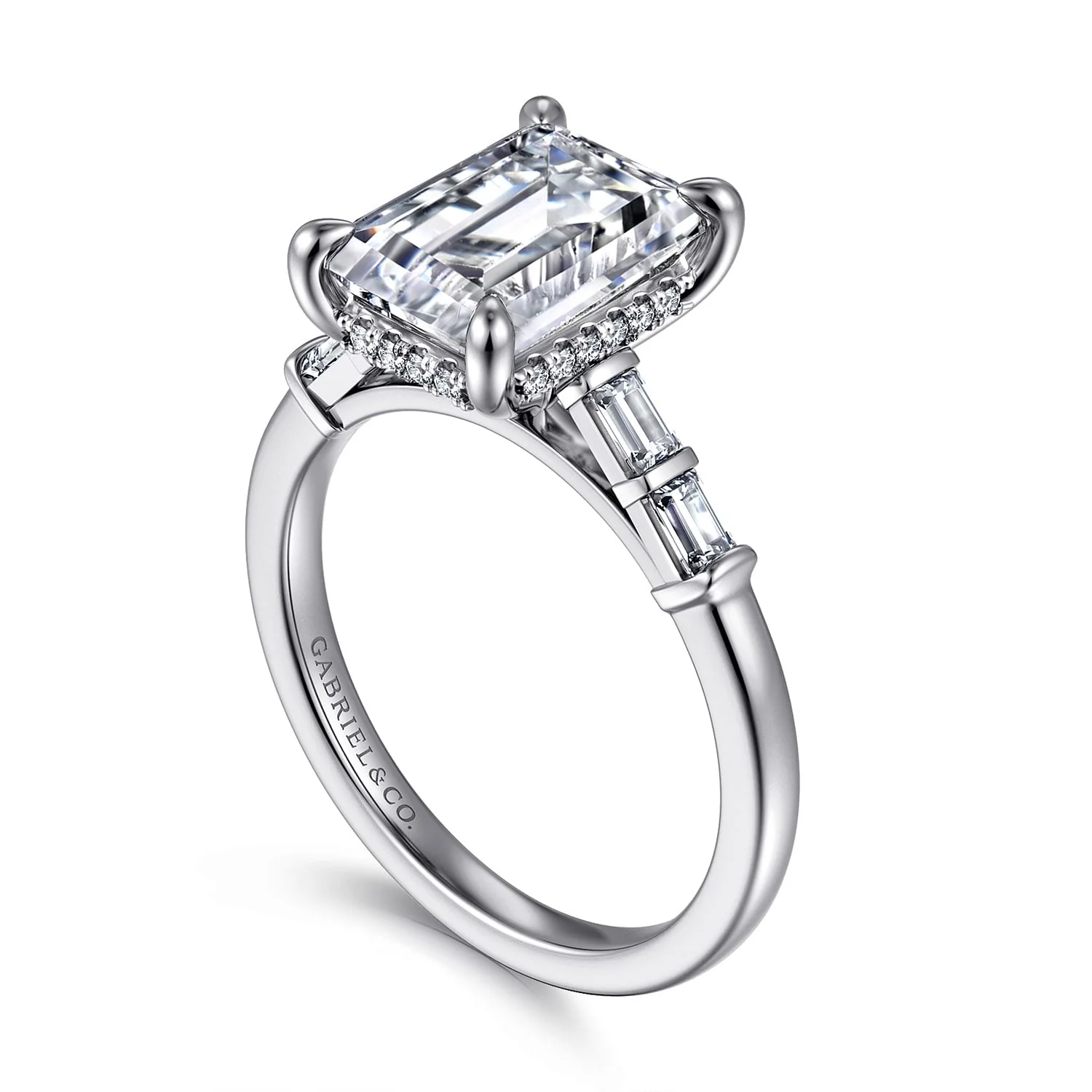 Gabriel & Co. Emerald Cut Semi-Mount Engagement Ring - Image 3