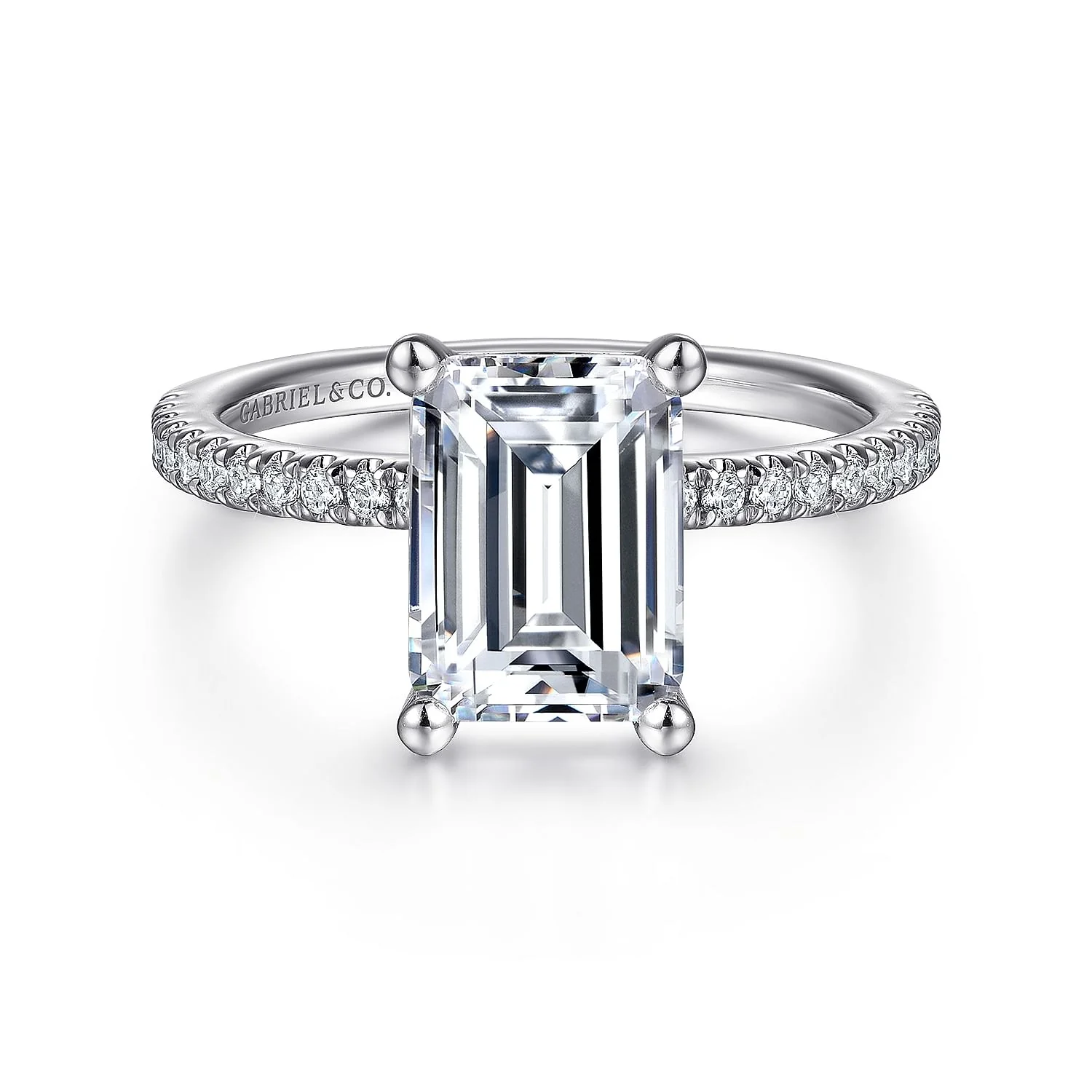 Gabriel & Co. Emerald Cut Semi-Mount Engagement Ring