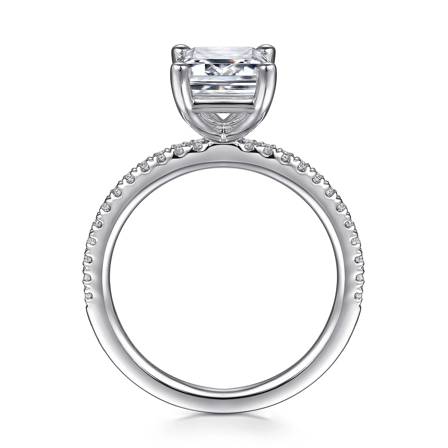 Gabriel & Co. Emerald Cut Semi-Mount Engagement Ring - Image 2