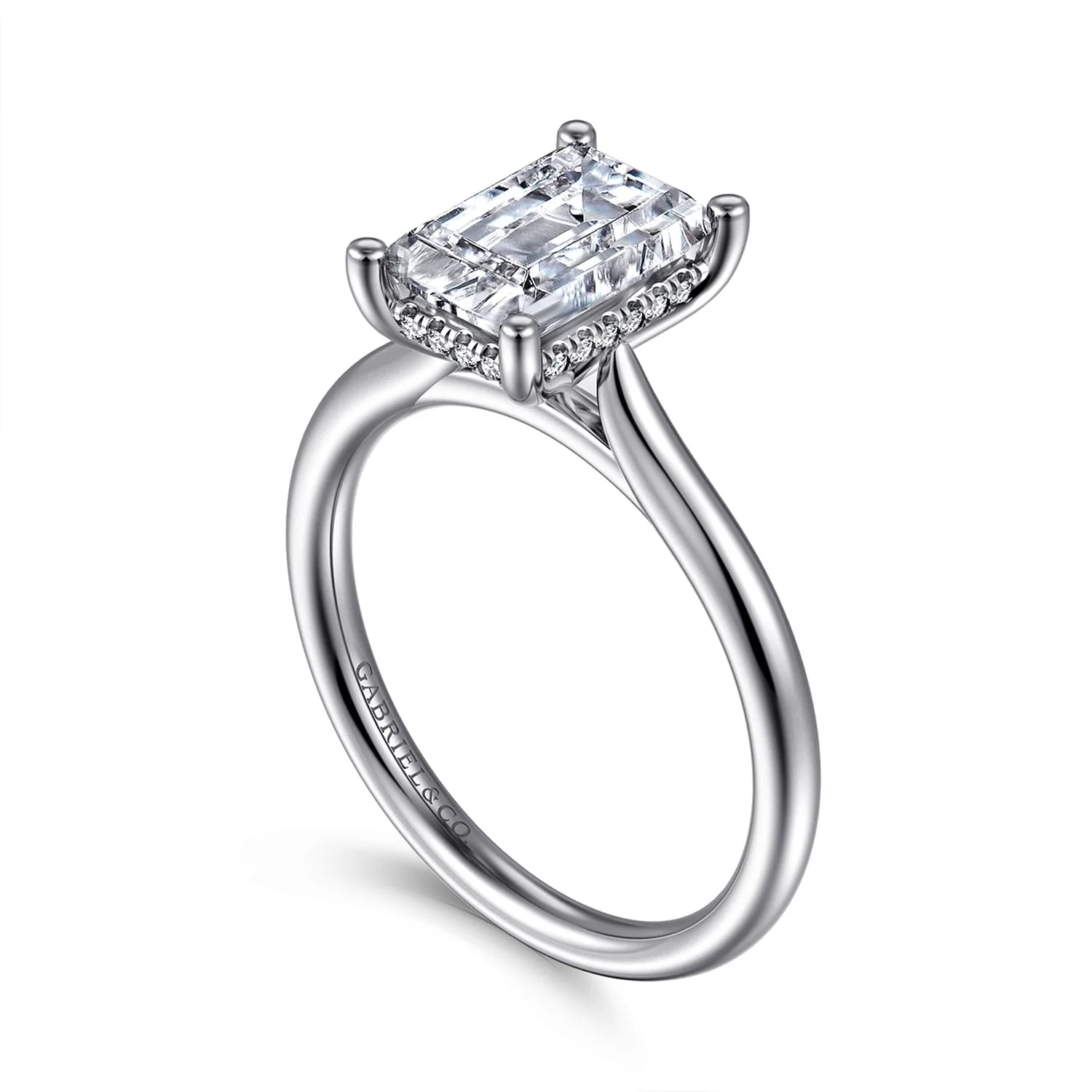 Gabriel & Co. Emerald Cut Semi-Mount Engagement Ring - Image 3
