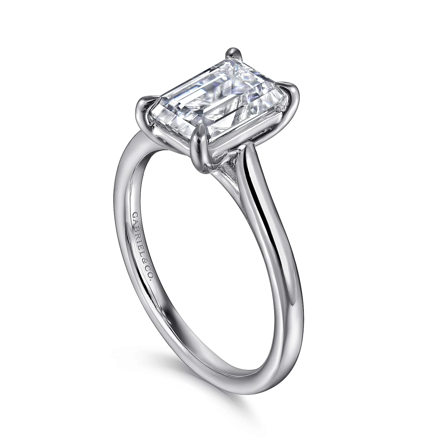 Gabriel & Co. Emerald Cut Semi-Mount Engagement Ring - Image 3