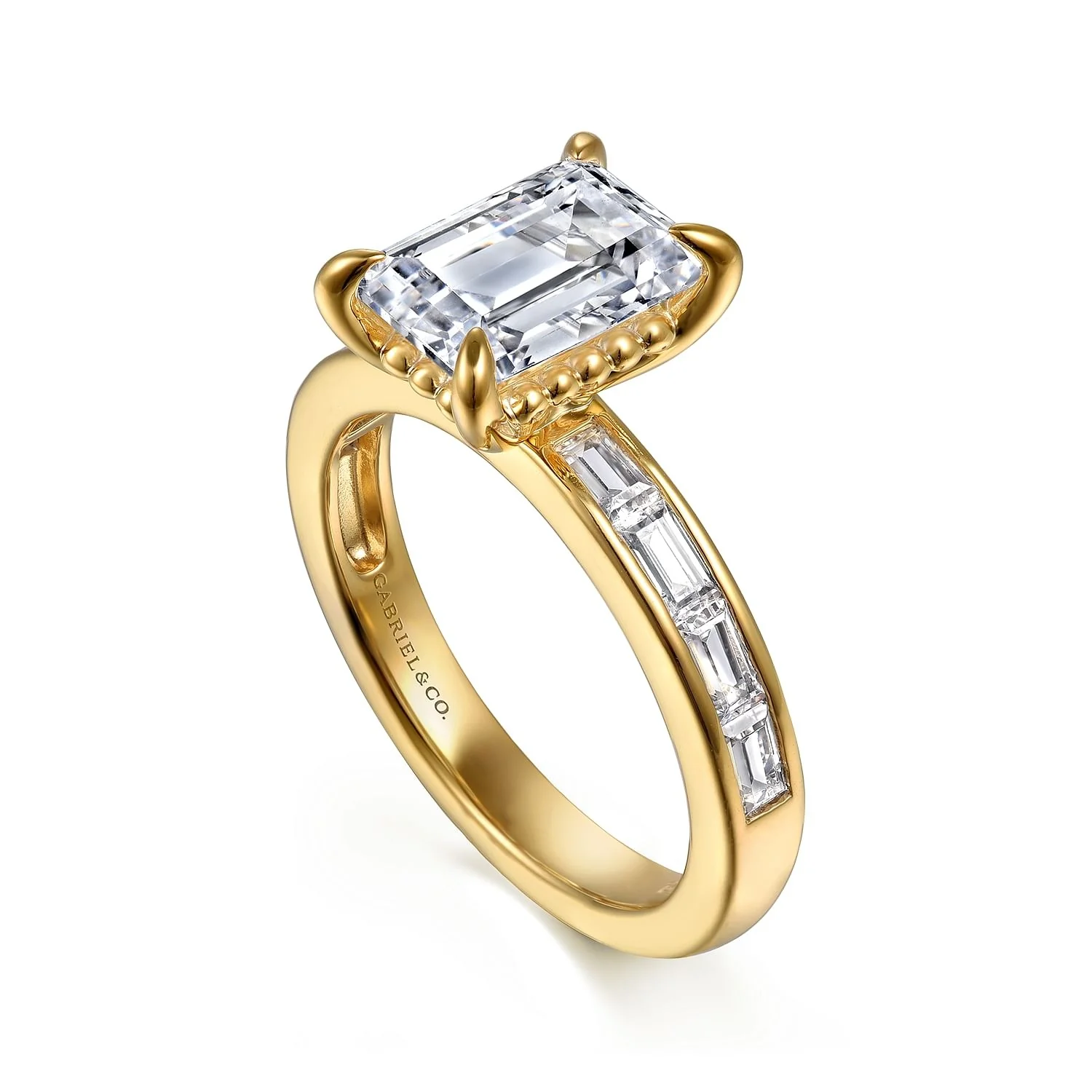 Gabriel & Co. Emerald Cut Semi Mount Engagement Ring - Image 3