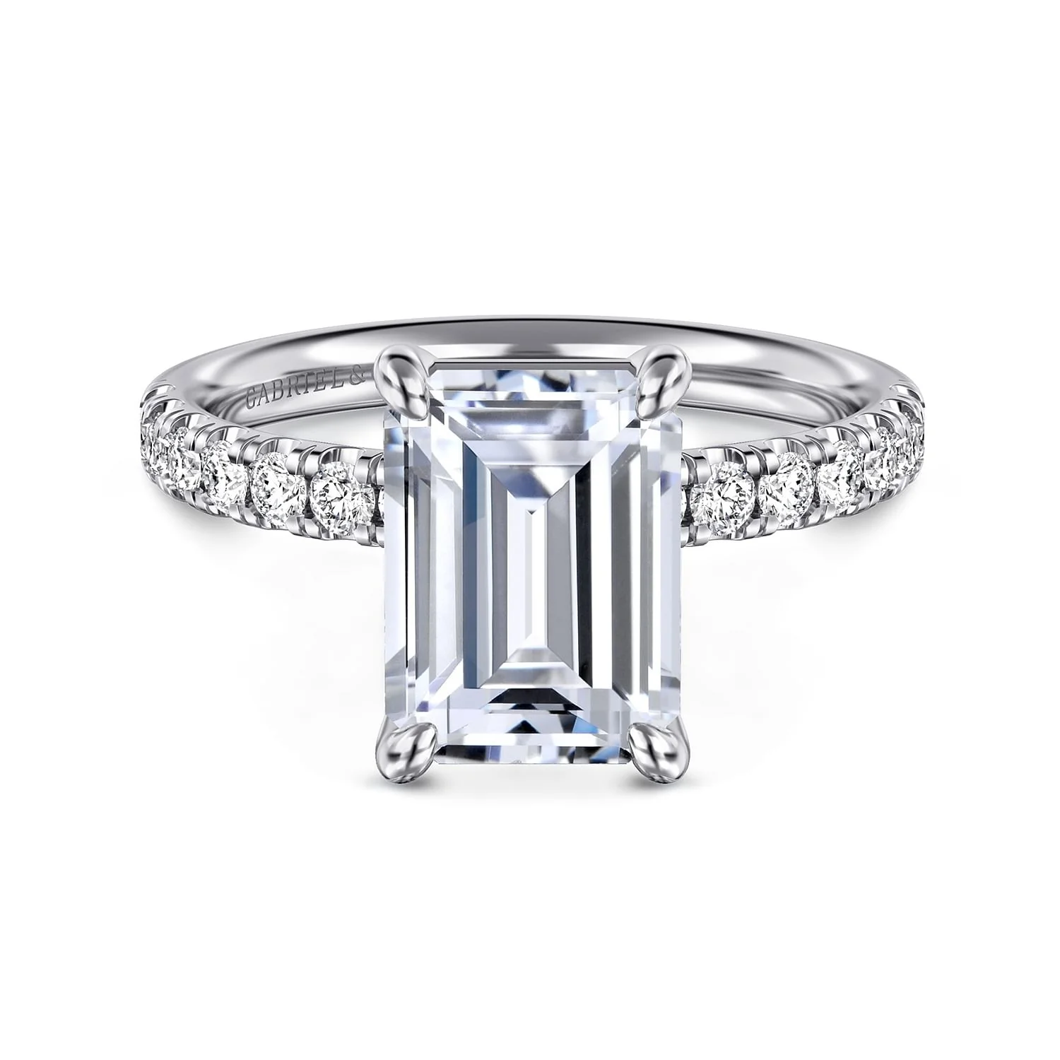 Gabriel & Co. Emerald Cut Semi-Mount Engagement Ring