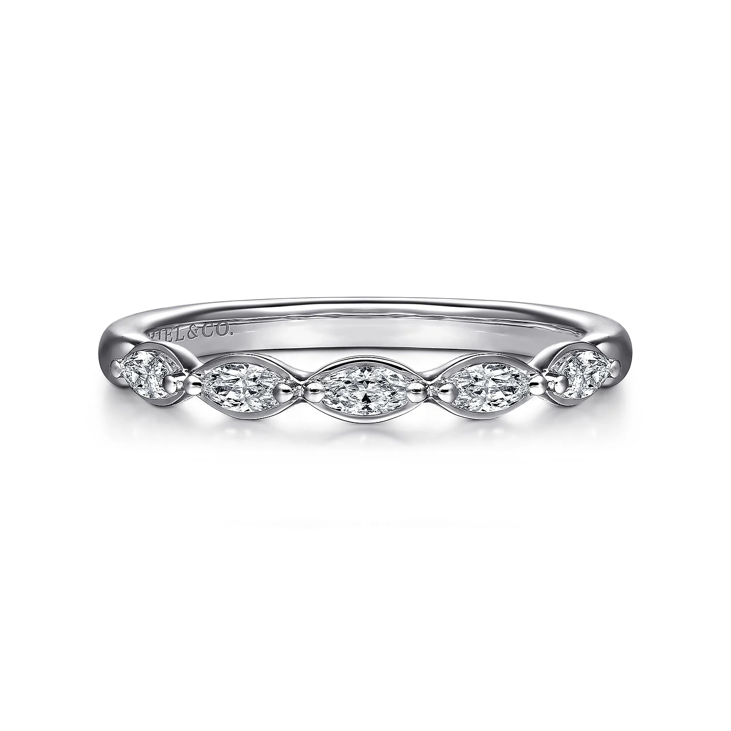 Gabriel & Co. Marquise Diamond Wedding Band