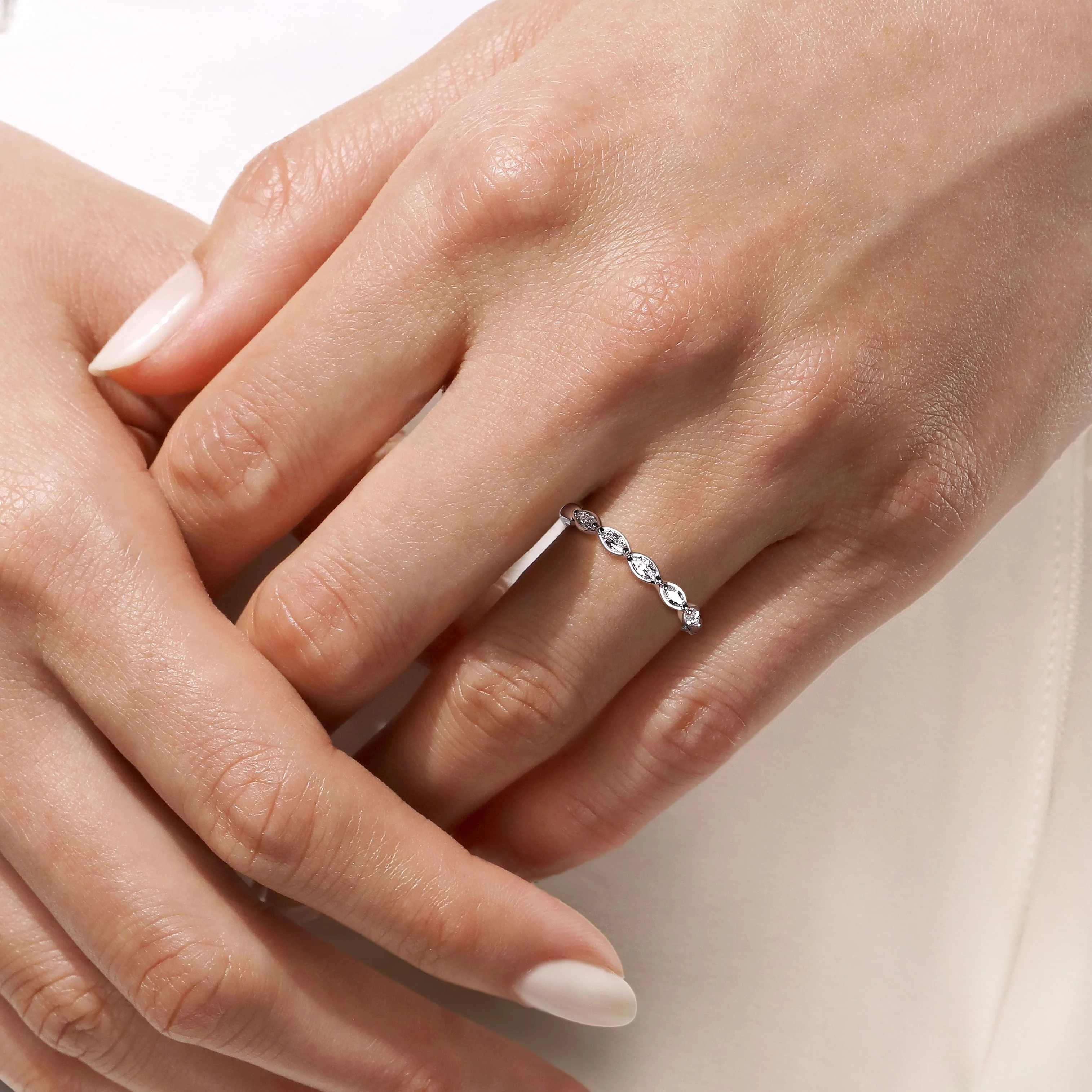 Gabriel & Co. Marquise Diamond Wedding Band - Image 5