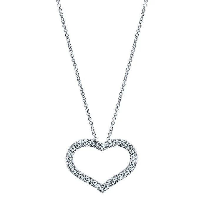 Gabriel & Co. Open Heart Diamond Necklace