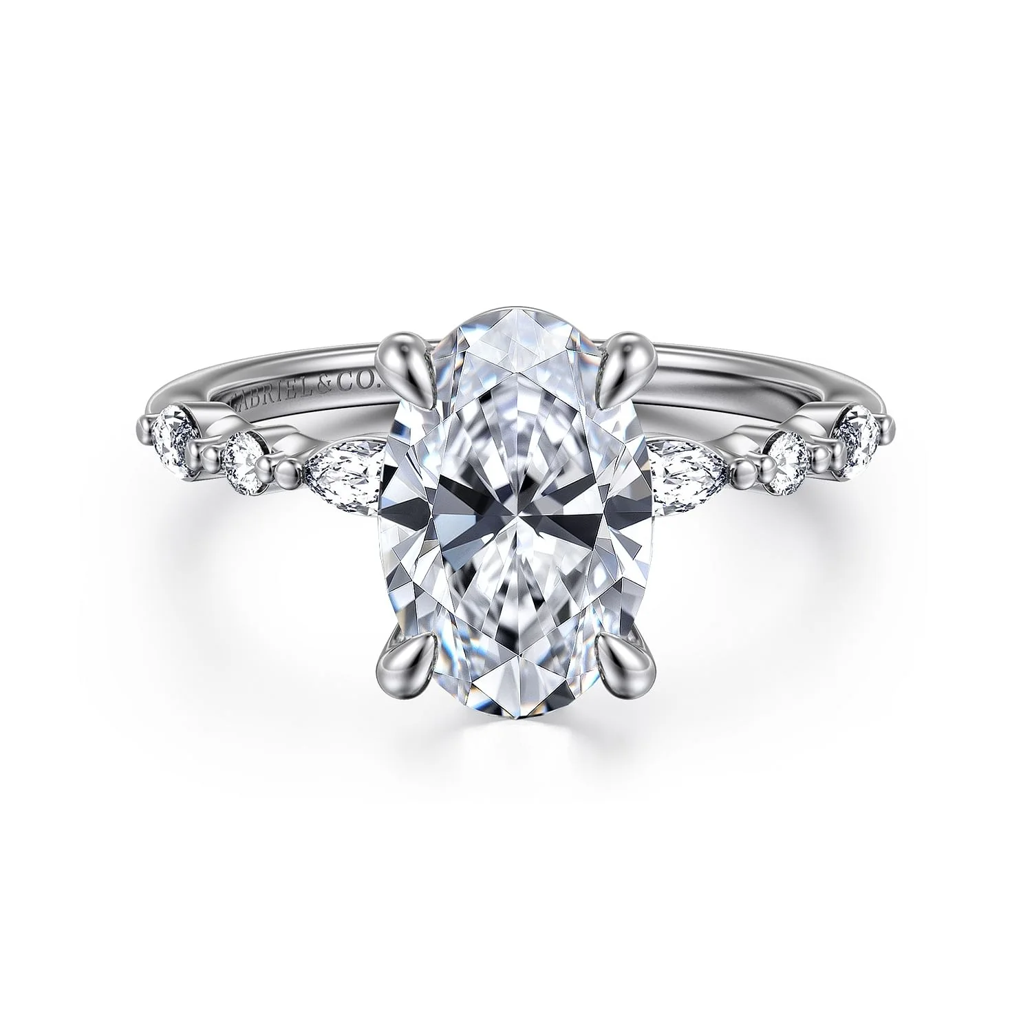 Gabriel & Co. Oval Cut Semi-Mount Engagement Ring