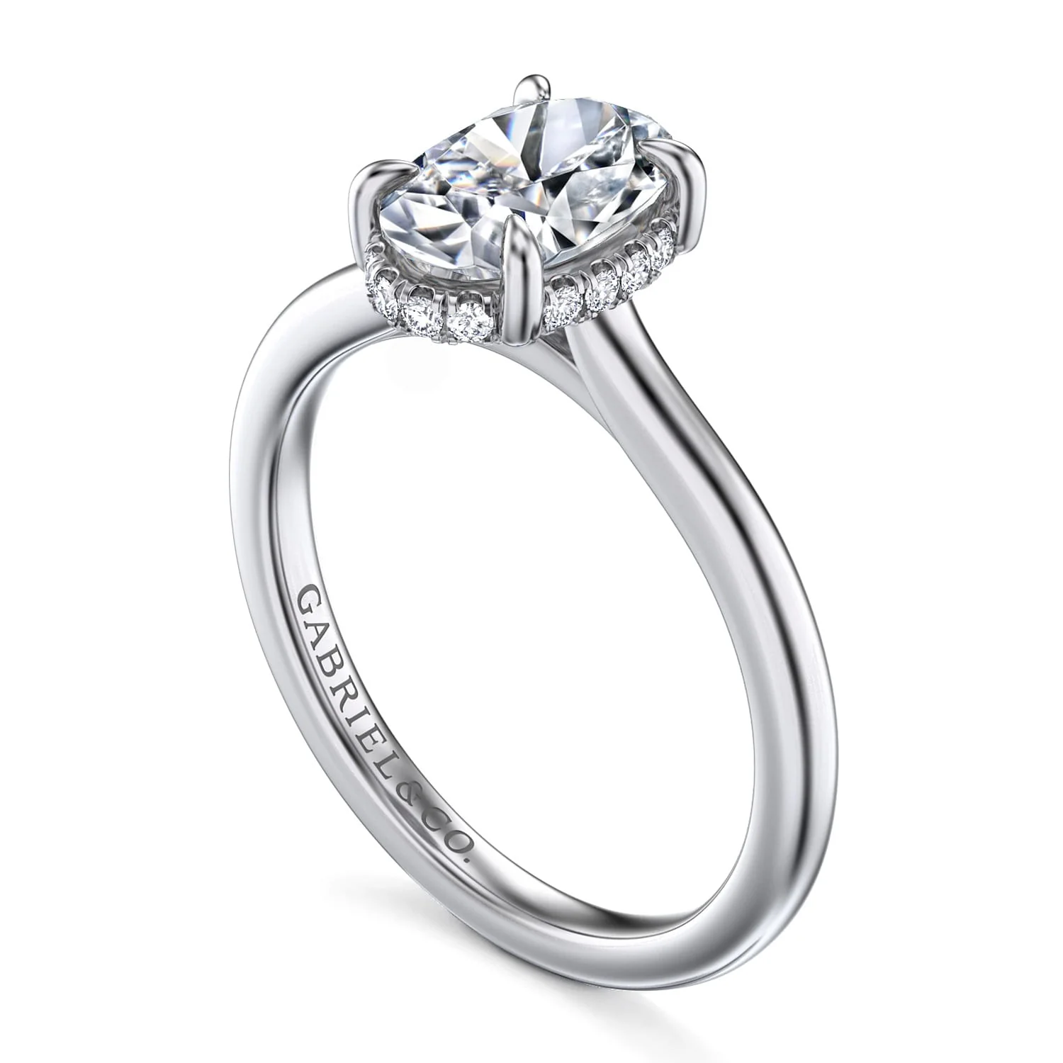 Gabriel & Co. Oval Semi-Mount Engagement Ring - Image 3