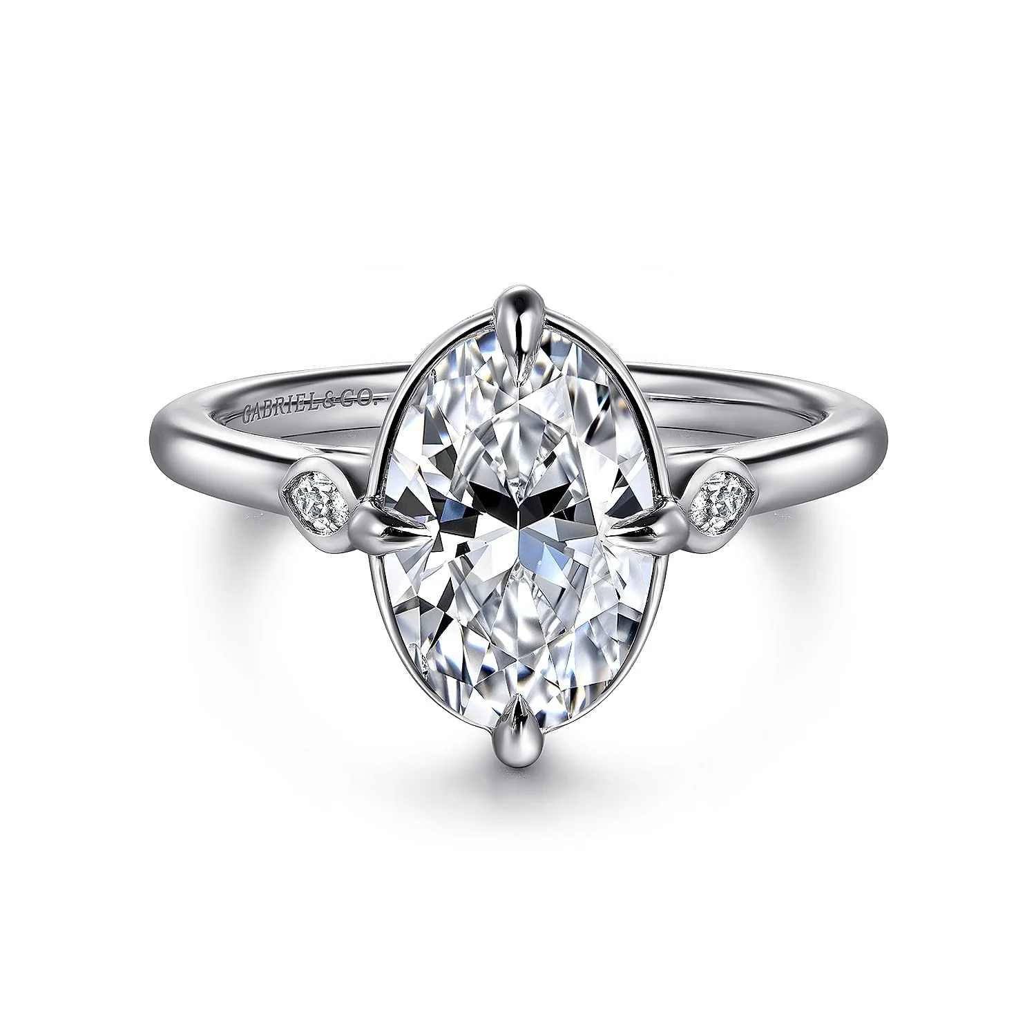 Gabriel & Co. Oval Three Stone Semi-Mount Engagement Ring