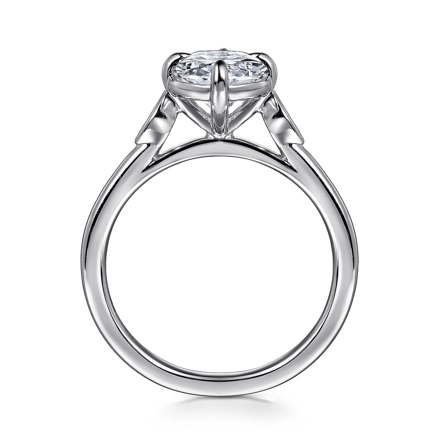 Gabriel & Co. Oval Three Stone Semi-Mount Engagement Ring - Image 2