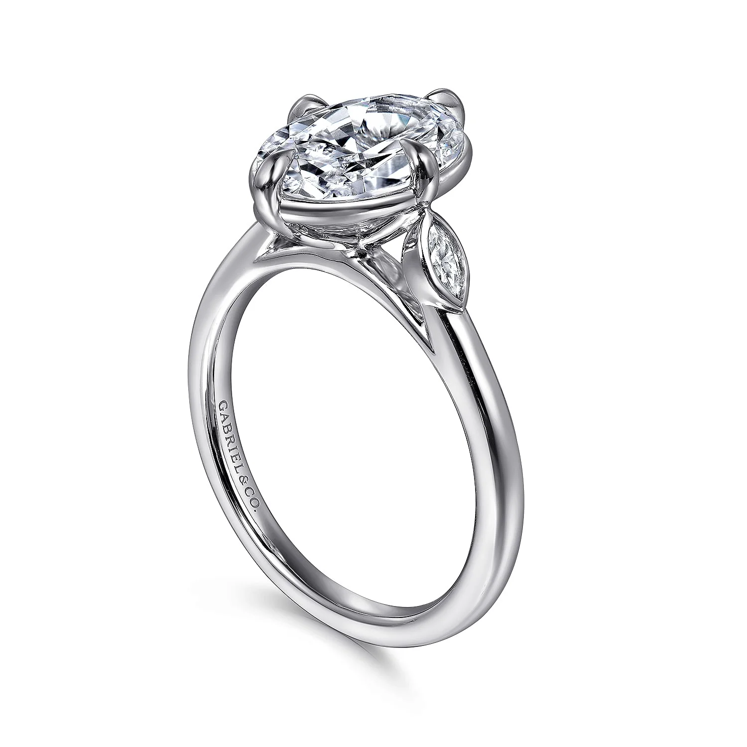 Gabriel & Co. Oval Three Stone Semi-Mount Engagement Ring - Image 3