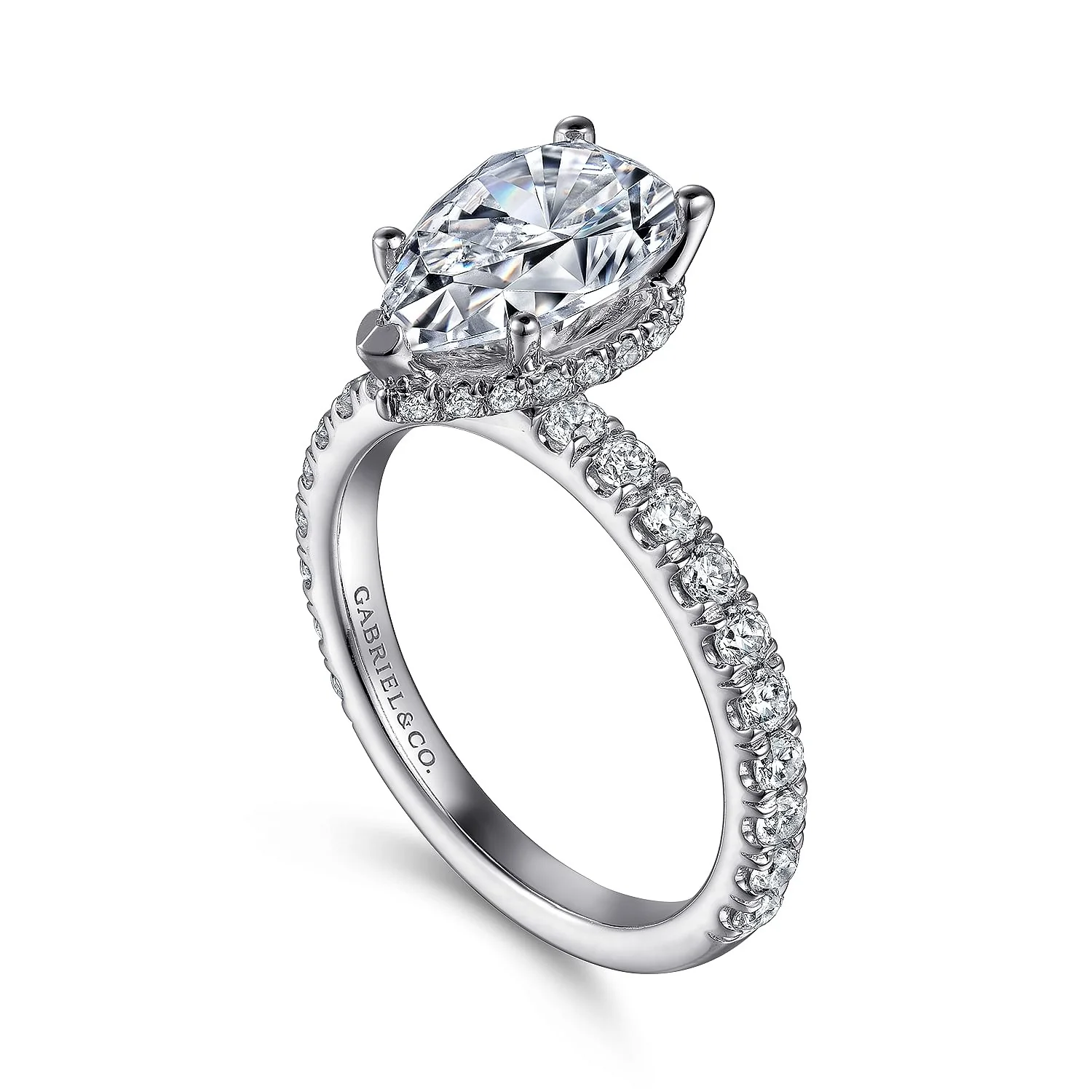 Gabriel & Co Pear Semi-Mount Engagement Ring - Image 3