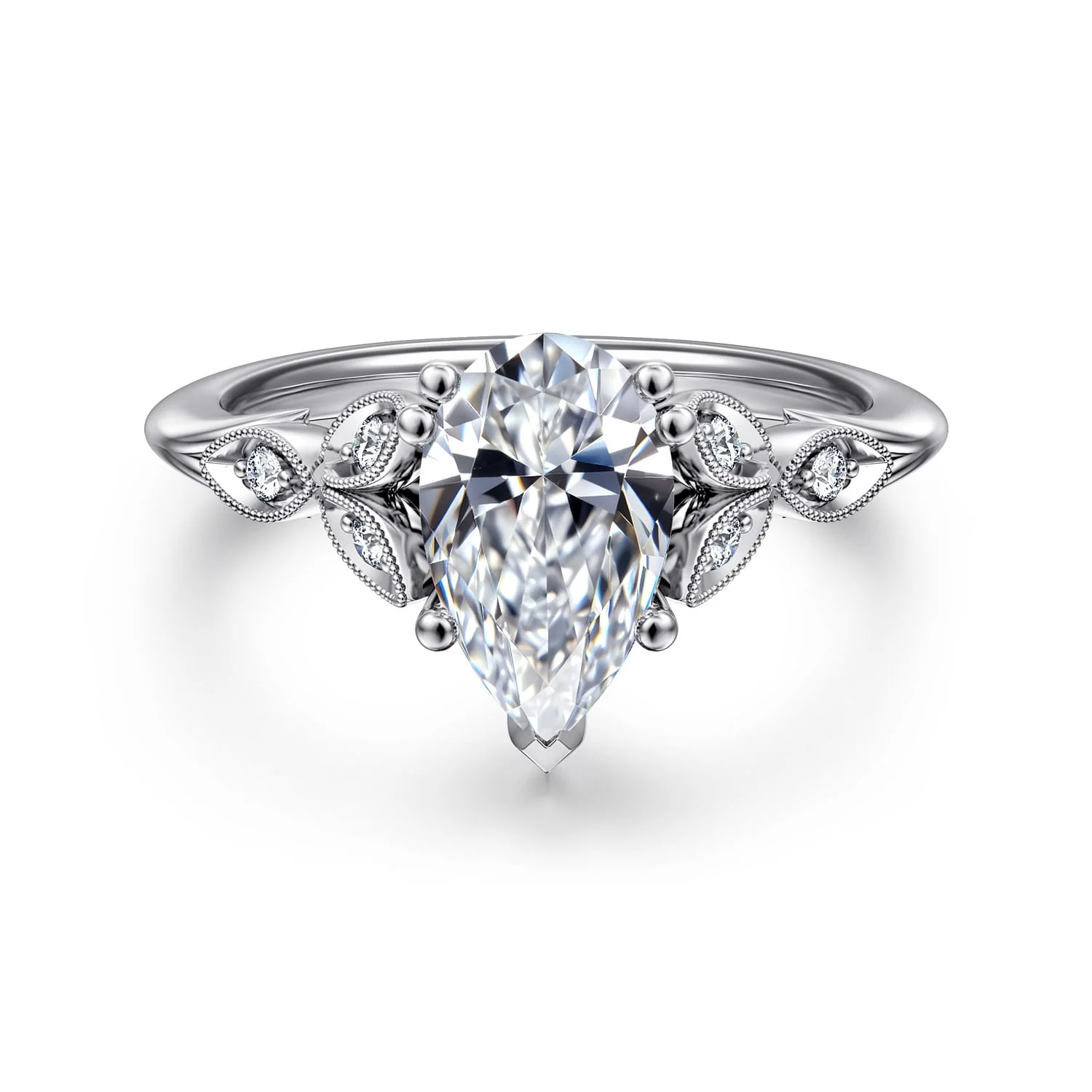Gabriel & Co. Pear Shaped Semi-Mount Engagement Ring