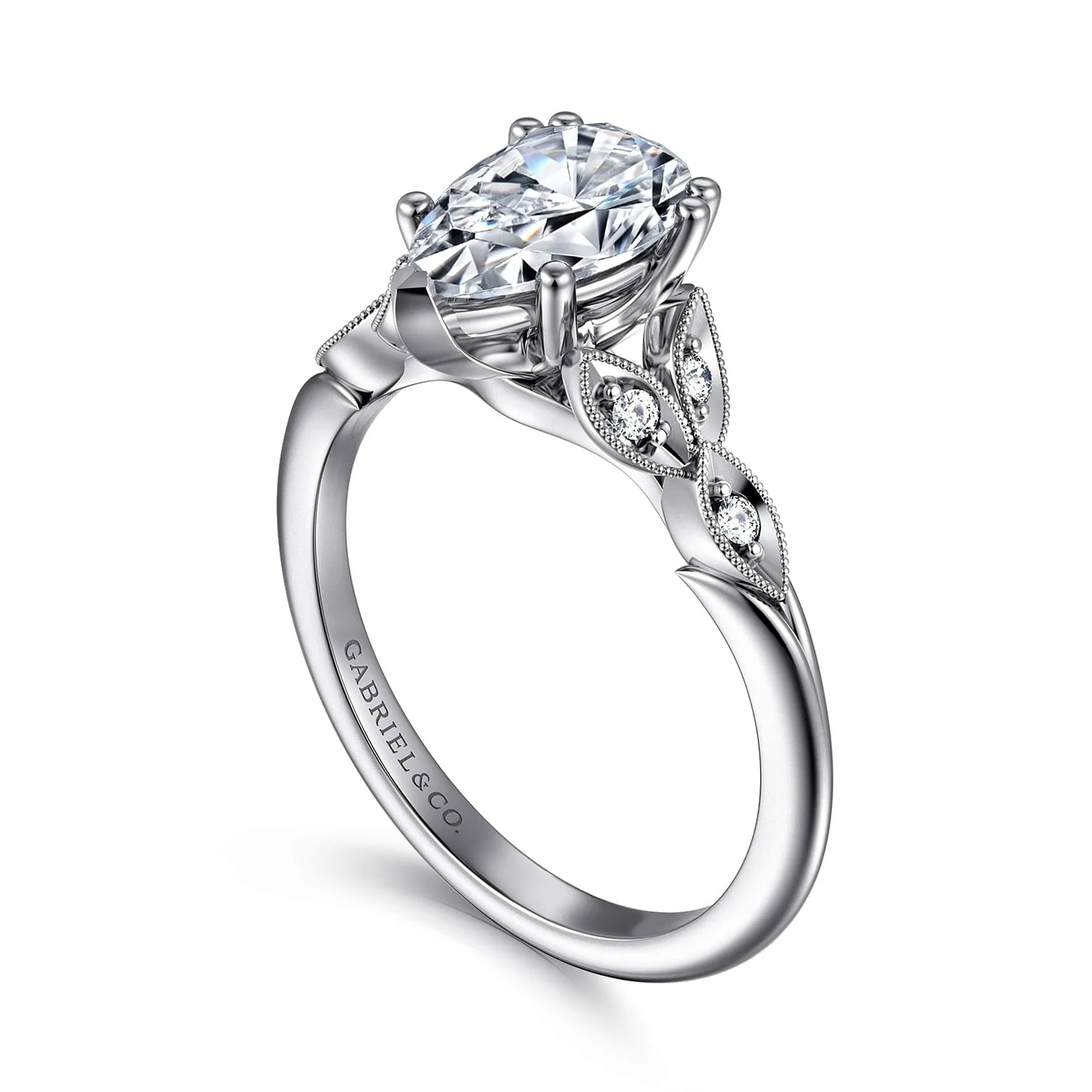Gabriel & Co. Pear Shaped Semi-Mount Engagement Ring - Image 3