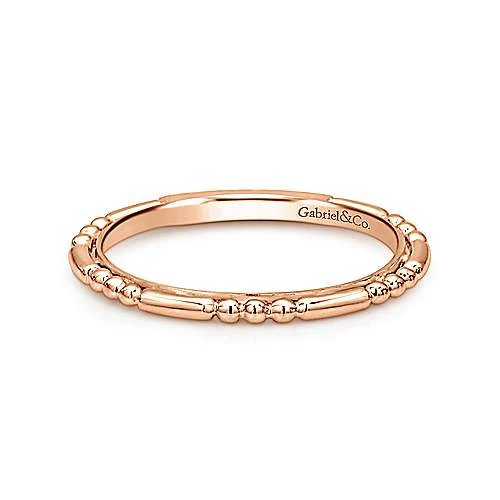 Gabriel & Co Rose Gold Ball and Bar Station Band